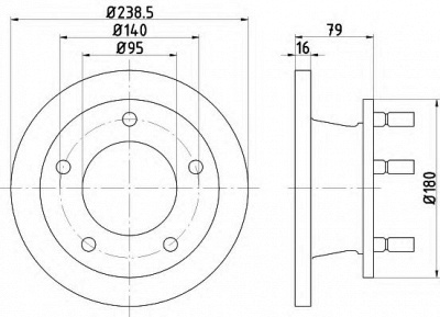 HELLA PAGID 8dd355101471 -  Тормозной диск
